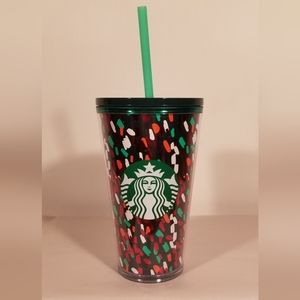 Starbucks Green Confetti Cold Cup Tumbler (16 oz) 2019 Holiday Christmas